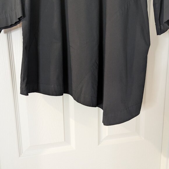 J Jill Women's  Asymmetrical Black Tunic Top 3/4 Sleeve 3 Button Back - Picture 2 of 7